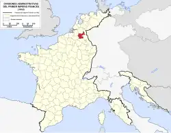 Location of Meuse-Inférieure in France (1812)