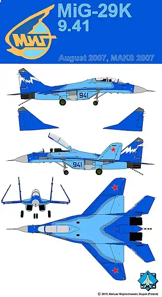 4-view drawing of MiG-29K (9.47)