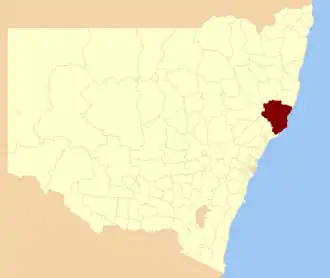 Location in New South Wales