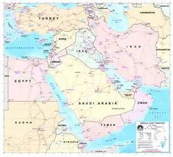 Map of the Middle East.