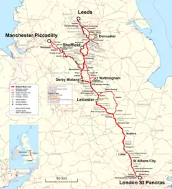 Midland Main Line Map.