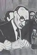 Mieczysław Jagielski as painted on a commemorative mural