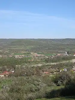 Mihăești and Râul Târgului, seen from the west