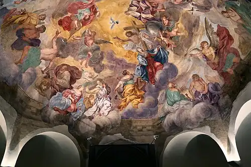 Ceiling paintings (1653–7) in the San Sisto chapel of the Basilica of San Lorenzo, Milan