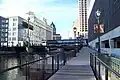 The former Milwaukee flagship, the large white building on the left