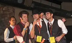MOM performing at Wrockstock IV. From left to right: Aaron Nordyke, Jason Munday, Luke Conard and Ryan Seiler.