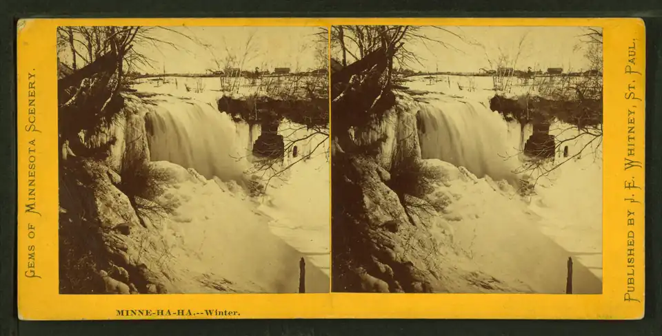 Minnehaha Falls in the winter c.1865