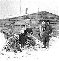 A log cabin in Minnesota in 1890