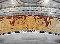 Minton floor, showing frieze designed by Alfred Stevens, it consists of Neptune, tritons, nerids and boys on dolphins.
