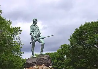 The Minuteman Statue (1899) by H. H. Kitson, a bequest of Francis Brown Hayes to the Town of Lexington