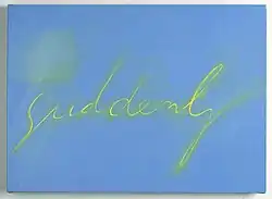 Mira Schor, Blue Suddenly, oil on linen, 18" × 25", 2005