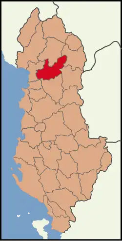 Location of Mirditë District
