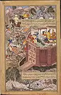Mirza Sulayman, ending the siege of Kabul in 1564–1565, and fleeing to Badakhshan