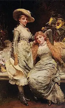 Lady Susannah Holford (then Susannah Wilson)(right) and her sister Ethel, 1880 (Royal Academy Exhibition of 1881)