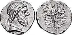 Silver Drachma of Mehrdad (Mithridates I) of Persian Empire of Parthia, 165 BC