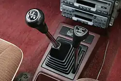 The optional 8 speed Super Shift dual-mode manual gearbox used in both the Tredia and Cordia.