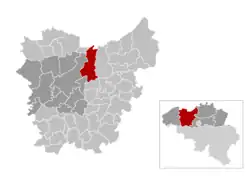 Location of Lochristi in East Flanders