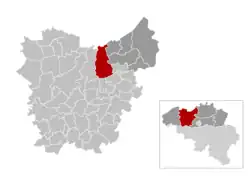 Location of Lokeren in East Flanders