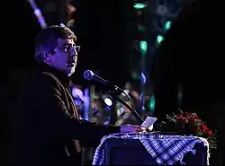 Mahmmadreza Taheri, performing Maddahi at a memorial for martyrs of Mahalle Kan, Tehran
