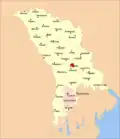 Map of Moldova highlighting Chișinău