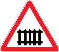 Level crossing with barriers