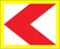 Dangerous curve chevron to the left (successive panels version)