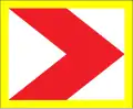 Dangerous curve chevron to the right (successive panels version)