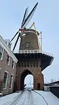 Wijk bij Duurstede, windmill (molen Rijn en Lek) in the street