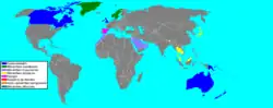 Map of the list of monarchies around the world.