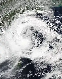 A cyclone near the Indian peninsula