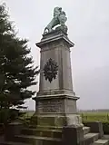 Brunswick Monument in Baisy-Thy. The German caption reads : Frederick-William Duke of Brunswick and Luneburg fought ahead of his troops and fell not far from this place on 16 June 1815.[10]
