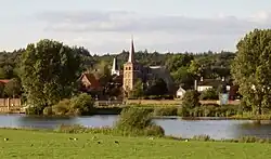Mook town centre across the Meuse