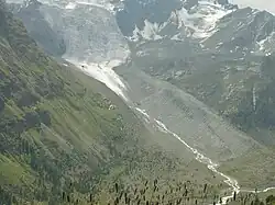 Lateral moraines of a retreating glacier in Engadin.