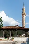 The rebuilt minaret