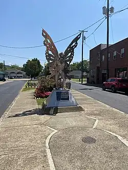 Mothman statue in Point Pleasant, West Virginia.