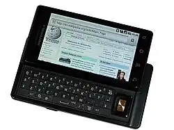 Motorola Droid, a wide QWERTY slider