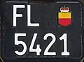 Motorcycle license plate, 180 × 140 mm