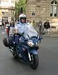 A French gendarme on a Yamaha FJR1300 in Paris