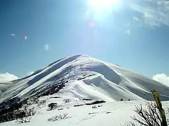 Mount Feathertop as seen from the saddle to the south in early spring