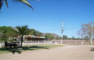 View from the service station on the eastern side of the Mulligan Highway across to the Mount Carbine hotel on the western side.