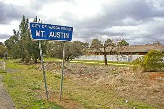 Mount Austin suburb sign