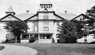 External, front view of residential school.