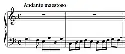 The opening bars of the fugue