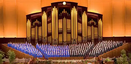 The Tabernacle Choir at Temple Square performing in the Salt Lake Tabernacle