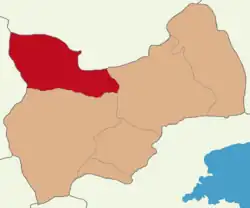 Map showing Varto District in Muş Province