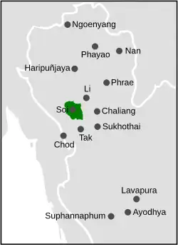 Mueang Soi and its neighboring polities in the 11th century