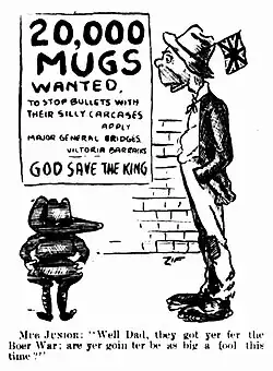 '20,000 Mugs Wanted', published in The International Socialist, 22 August 1914.