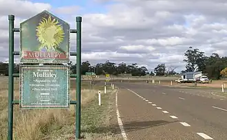 Entry sign to Mullaley, NSW