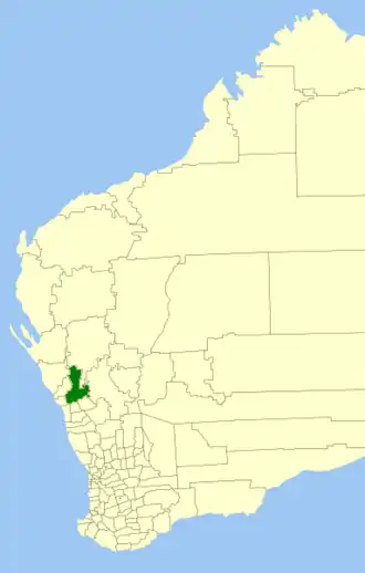 Location in Western Australia