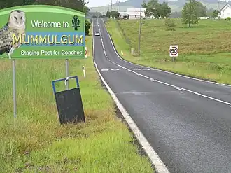 A Mummulgum entry sign.